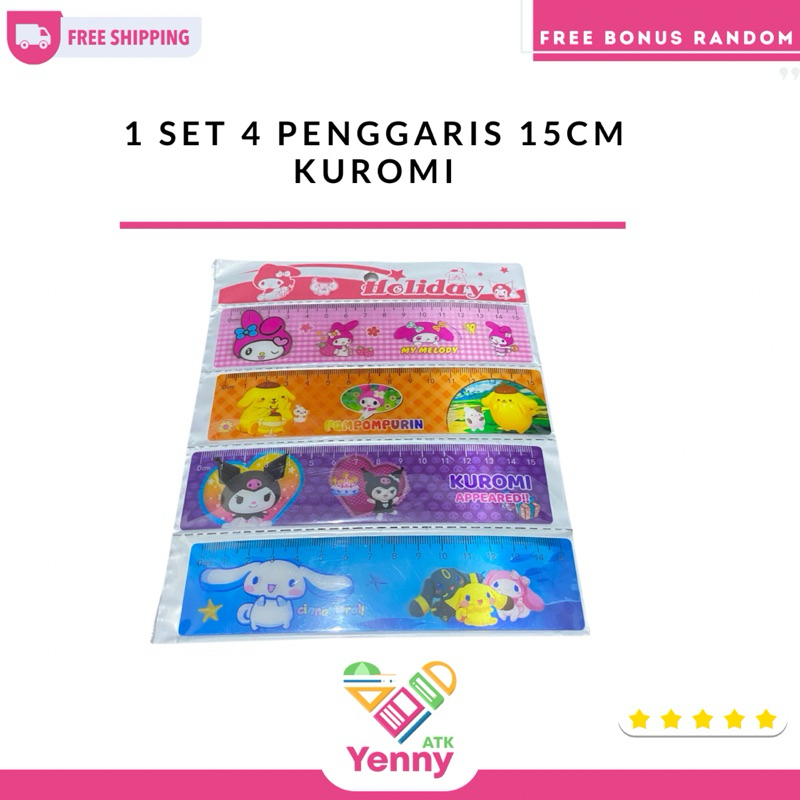 

Penggaris 15Cm Kuromi 1 Set 4 | 1 Set Penggaris 15Cm Kuromi