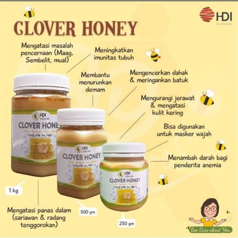 

Madu Bee Pollen CLOVER HONEY 250 GR / 500 GRAM / 1 KG SEGEL ORIGINAL EXP 2026