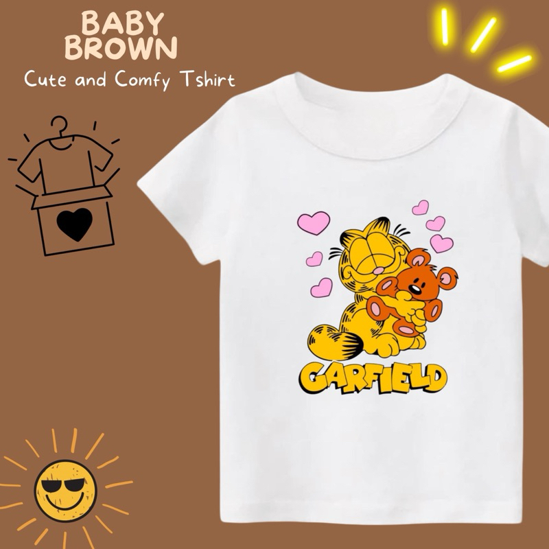 BAJU ANAK 1-12 TAHUN ATASAN ANAK KAOS DISTRO LAKI-LAKI PEREMPUAN TSHIRT MOTIF GARFIELD