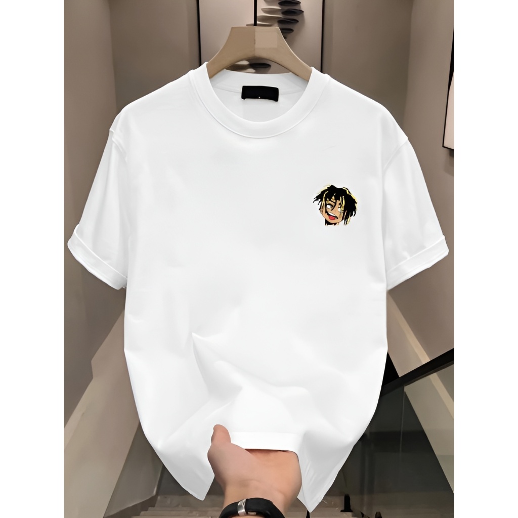 Cetakan Karakter Anime | Butik kaos | Atasan Katun Kasual Longgar Pria | Kaos atasan kerja olahraga
