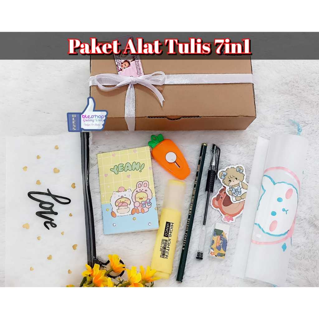 

Paket Set Alat Tulis 7in1 Hampers Kado Ulang Tahun
