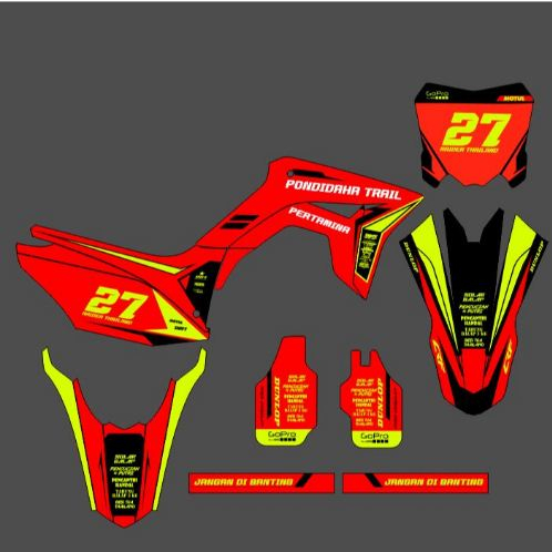 Decal Honda CRF 150L ELEGAN IJO STABILO MERAH D-I2-441 I2-623