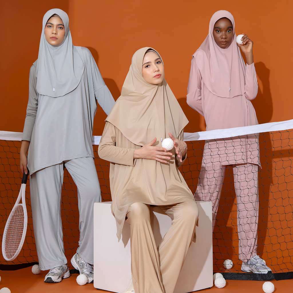 Lozy Hijab - Najma Set (One Set Celana & Tunik Sport Olahraga Muslimah Wanita Bahan Jersey)