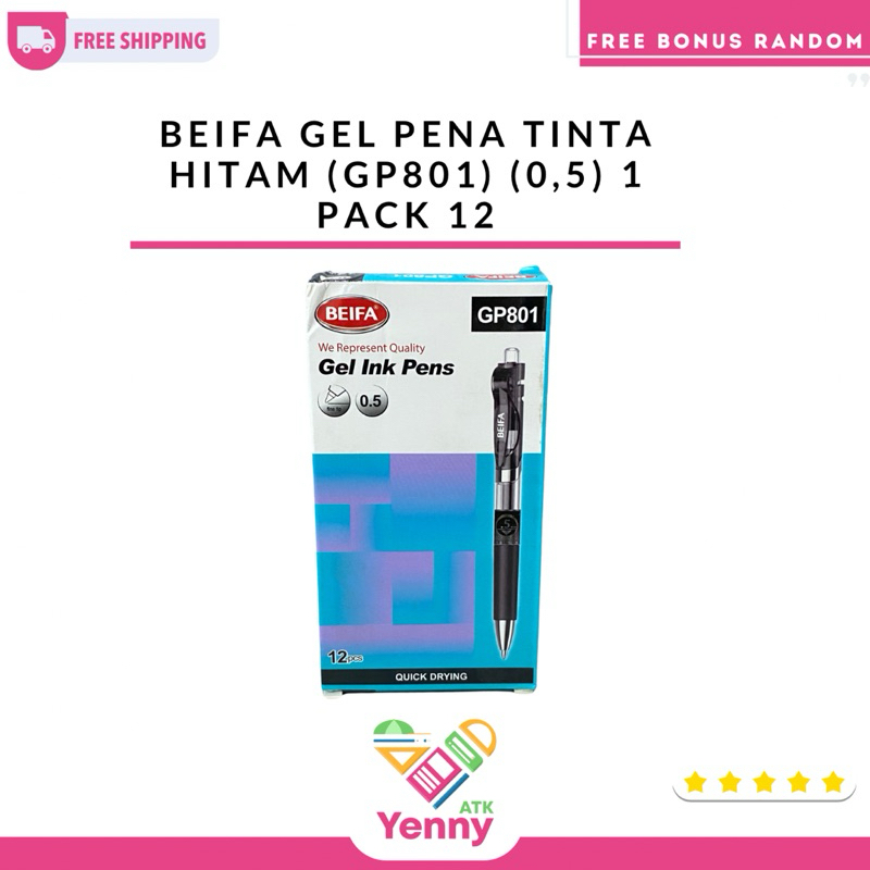 

Pulpen Gel Beifa Tinta Hitam (0,5) | Pulpen Gel Beifa 12 Pcs | Gel Pen Tinta Hitam