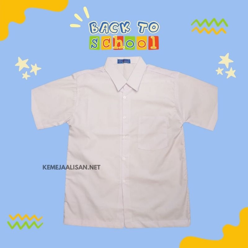 

Baju SERAGAM Sekolah Putih Polos Lengan Pendek Tanpa Bet Badge