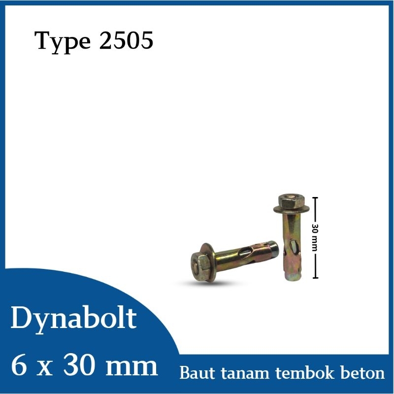 Dynabolt 6 Panjang 30 mm Baut 8 | Dinabolt baut tanam dinding tembok