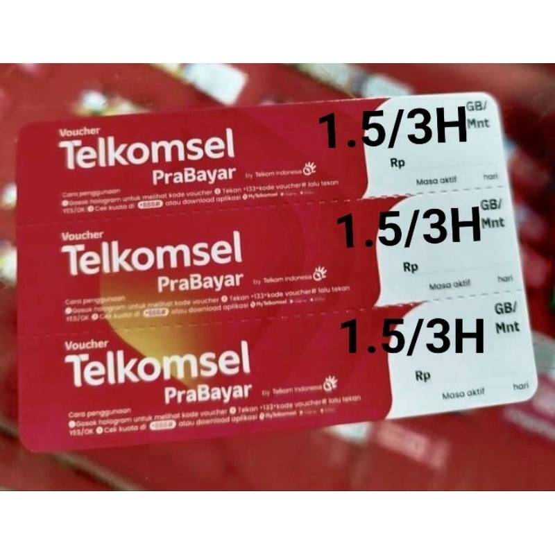 Voucher Telkomsel 1,5GB/3Hari Sumbagsel (isi 10 Pcs)