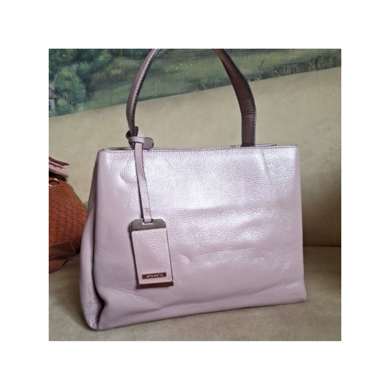 Della Stella dusty pink sling bag dan top handle bag PRELOVED Kulit Asli