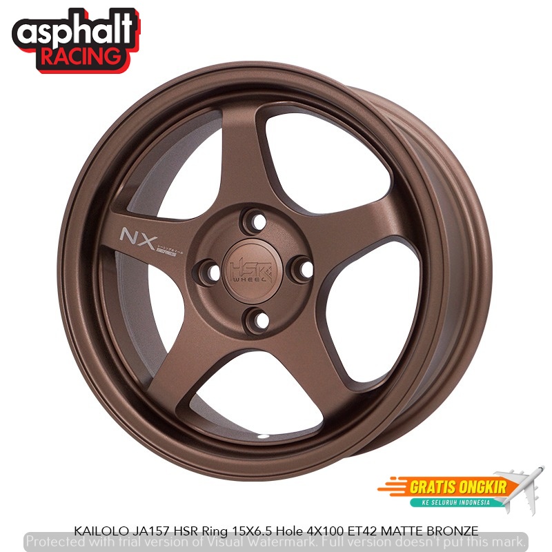 PELEK MOBIL MODEL PALANG 5 MERK HSR WHEEL LUBANG PCD 4X100 TYPE HSR WHEEL KAILOLO