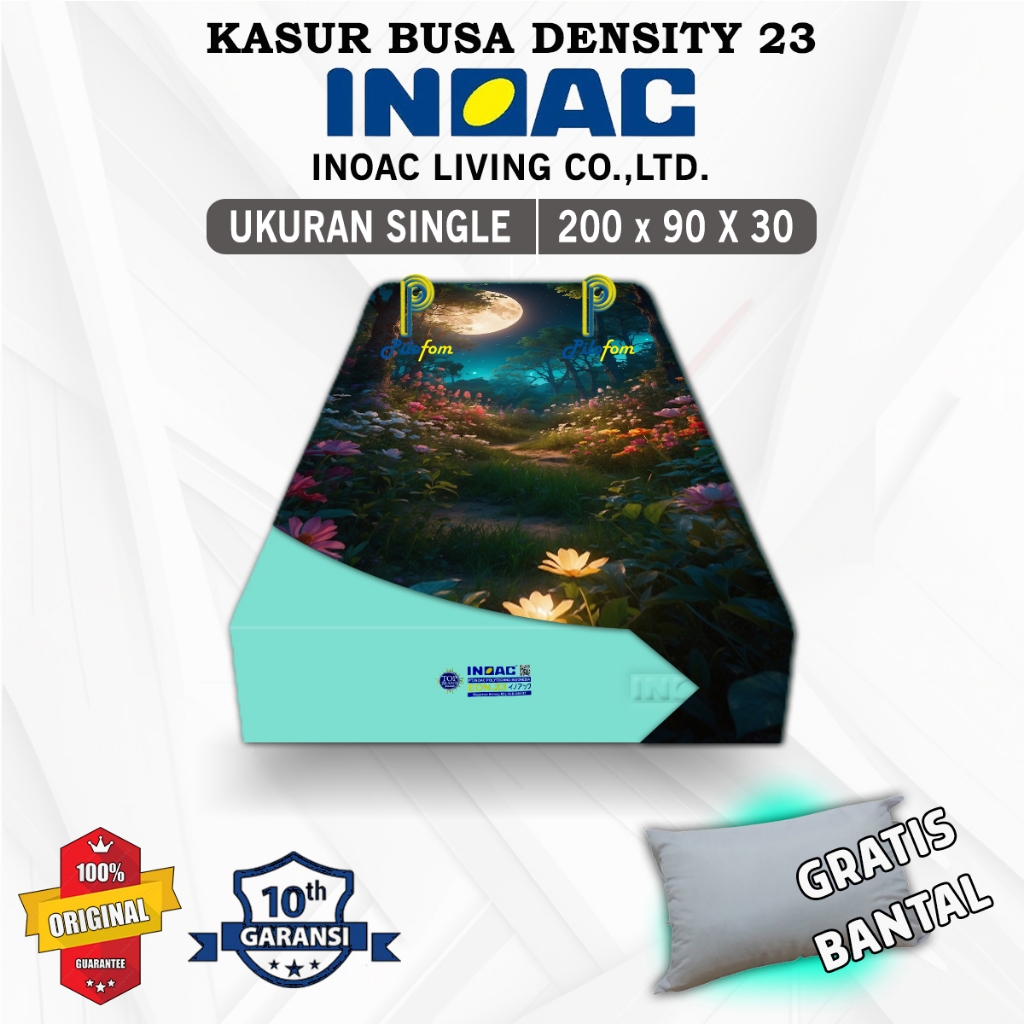 kasur inoac single 200x90 tebal 30cm original untuk tidur 1 orang praktis