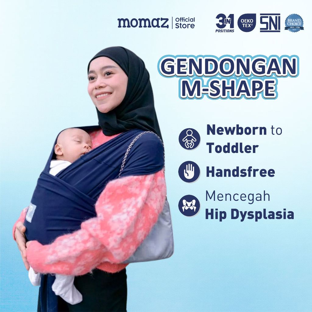 Momaz Gendongan Bayi Newborn - Gendongan Mshape Bayi - Perlengkapan Bayi Baru Lahir - Kado Bayi
