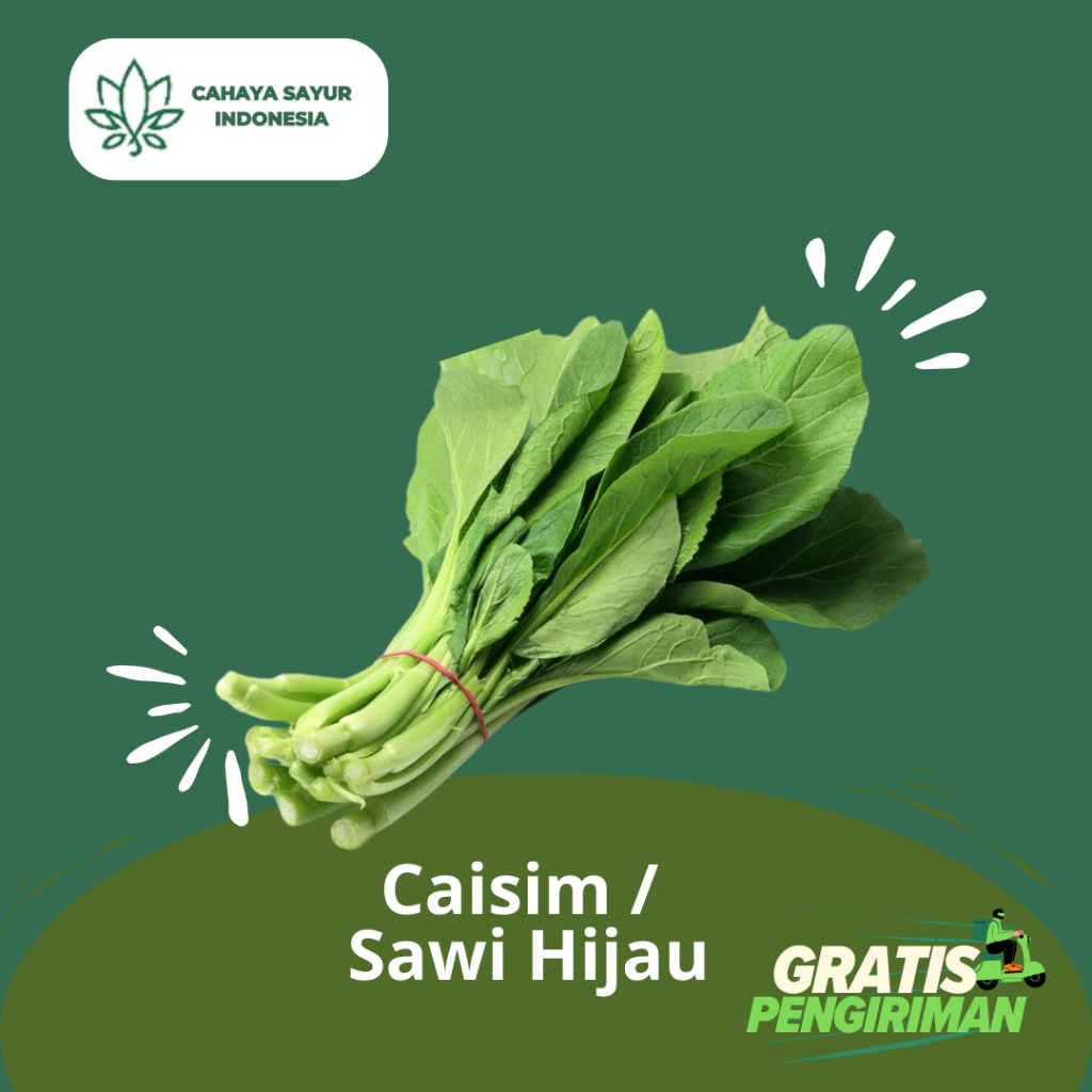 

Daun Caisim / Sawi Hijau / Sawi / Daun Cesim / Sayur Caisim / Cesim 1kg + Gratis Ongkir