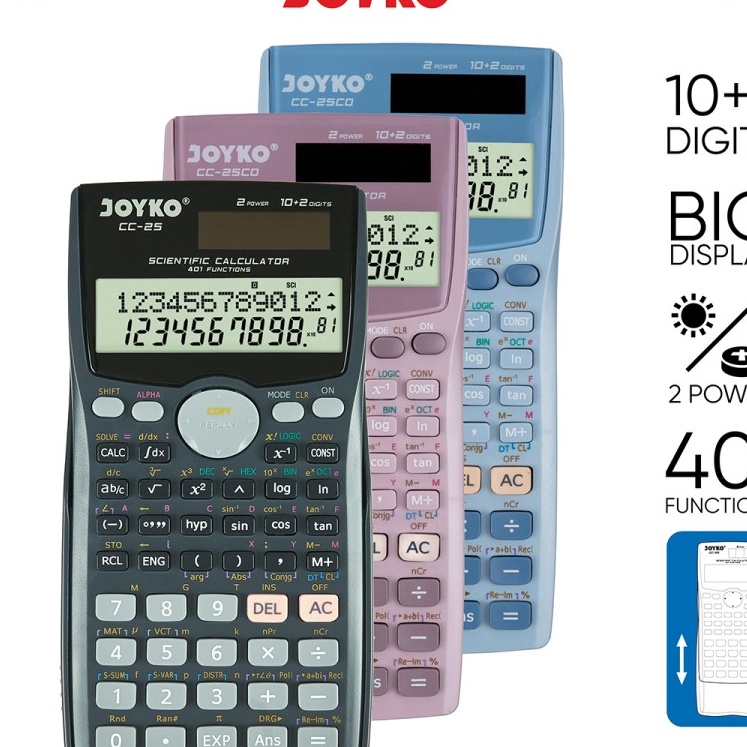 

Mega Calculator Scientific Joyko CC25 Kalkulator Ilmiah