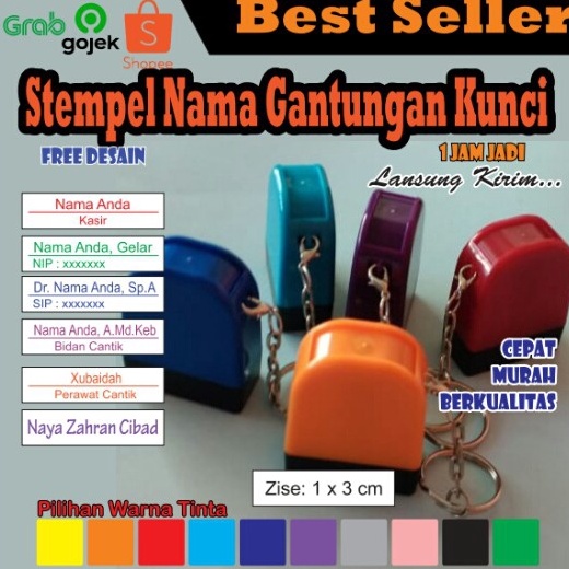 

Mega Stempel Nama Gantungan kunci Bidan Perawat Kasir Dokterdll