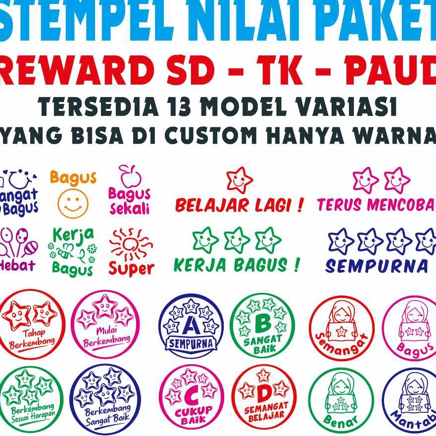 

Mega Stempel Penilaian Reward SD TK PAUD Isi 4Pcs 6Pcs