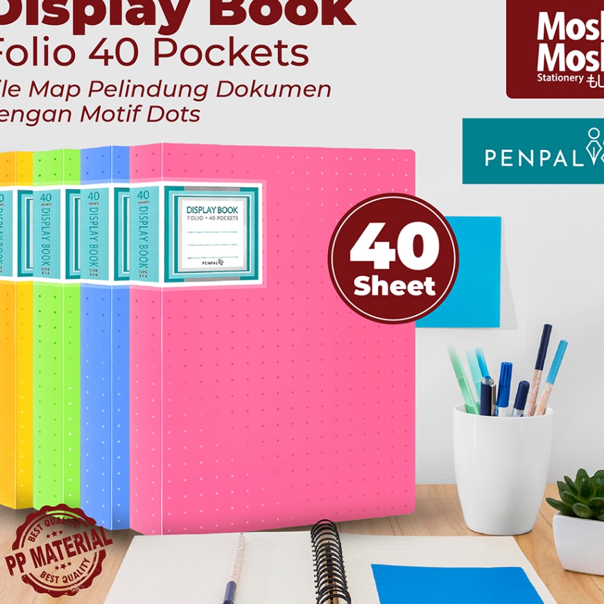 

FG2 Display Book Clear Holder Folio 4 Pockets File Map Motif Plastik Pelindung Kes