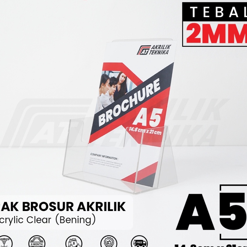

Langka Rak Brosur Akrilik Display Menu Ukuran A5