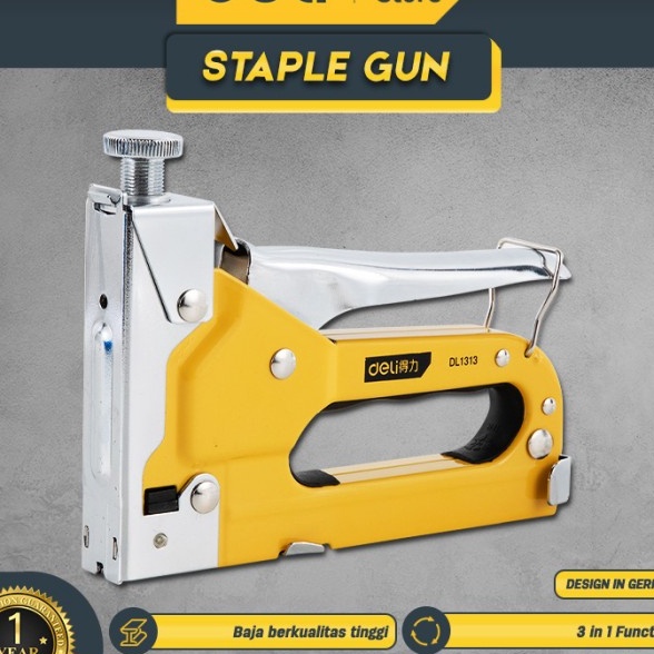

Wah Deli Staple GunStaples Tembak 3 in 1 Chromium molybdenum Bisa 3 Jenis Staples EDL1313 Alat Perkakas