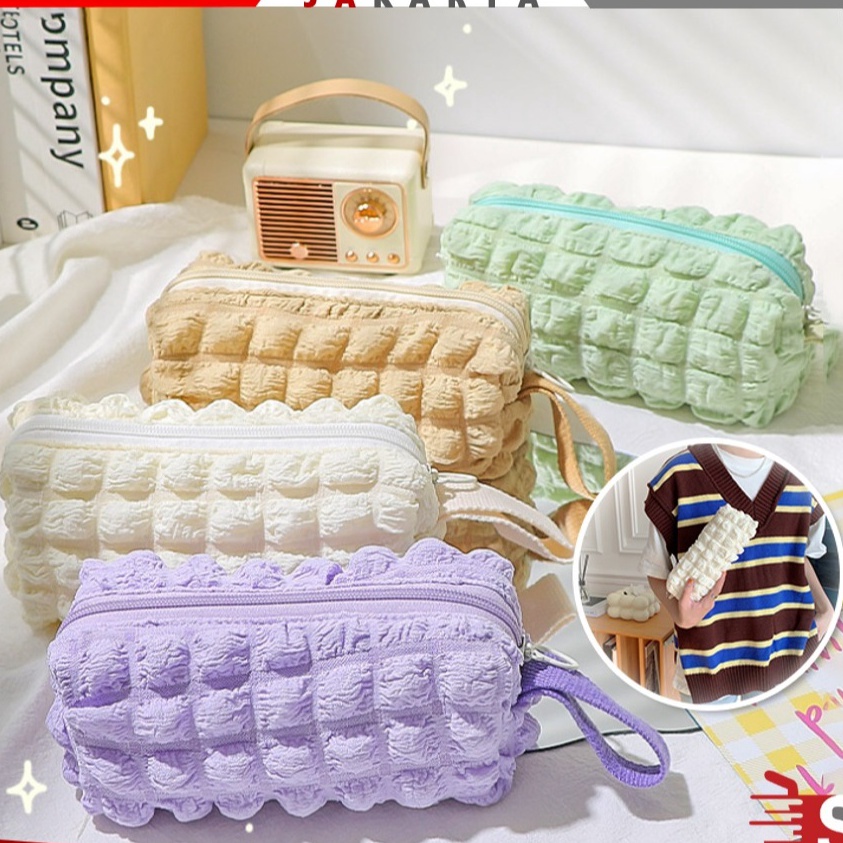 

KF7 OSM JKT S6298 Tempat Pensil Puffy Aesthetic Korean Style Pencil Case Kotak Pensil Polos Puffy Aesthetic Crinkled Fufu Pocuch