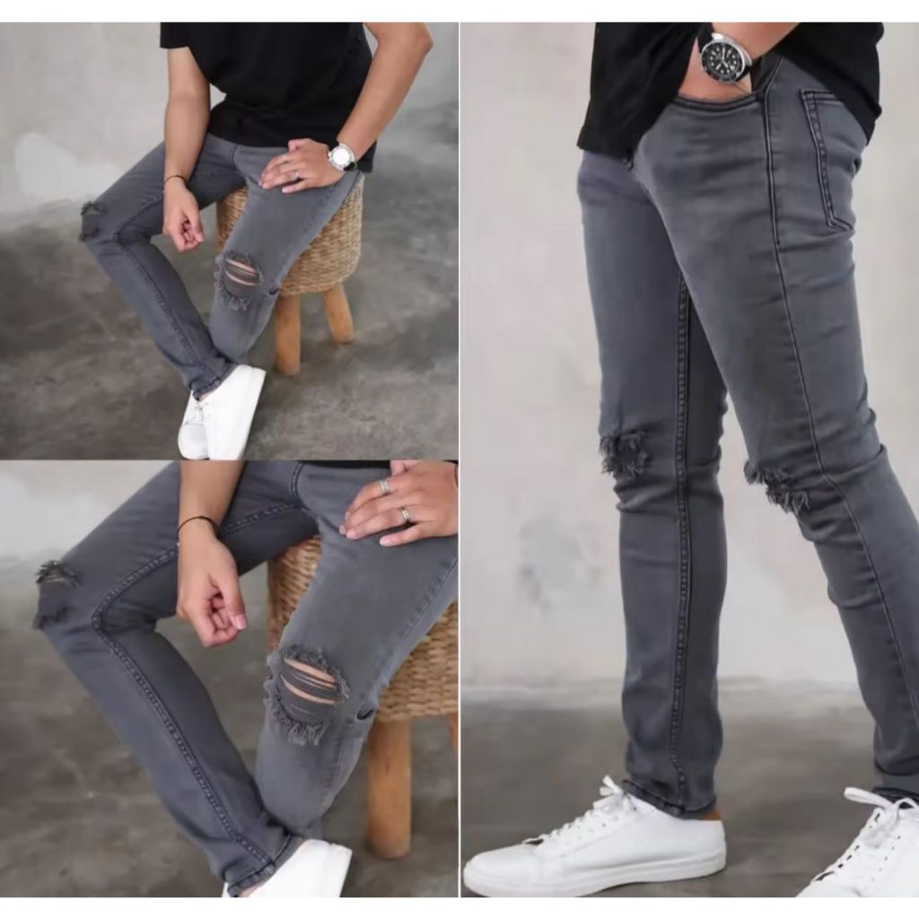 COD // CELANA JEANS PRIA SOBEK LUTUT / CELANA PRIA DISTRO / JEANS SOBEK TERBARU