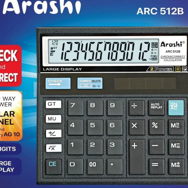 

FG2 Arashi Desktop Calculator ARC 512B Kalkulator 12 Dit Soalar Panel