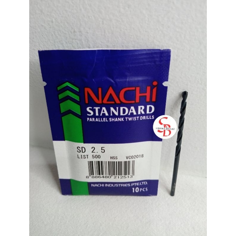 Nachi 2,5MM mata bor besi HSS - Nachi mata bor besi HSS 2,5MM