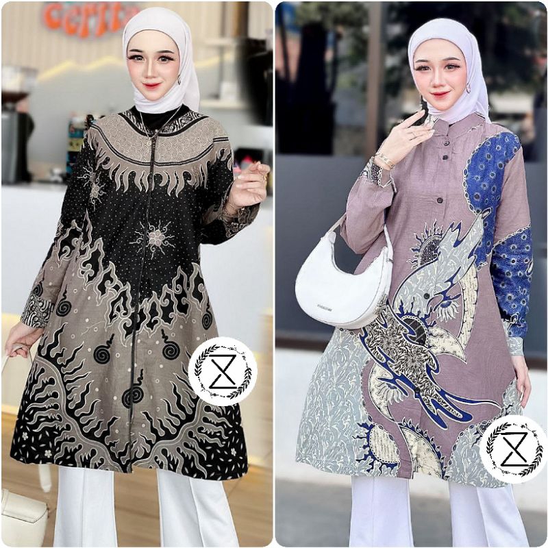 Atasan Tunik Wanita | Atasan Batik Tunik | Tunik Batik Seragam Wanita