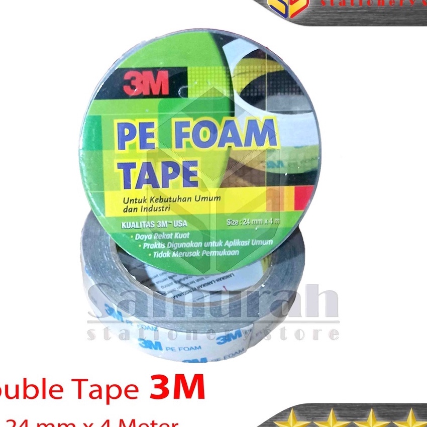 

Bonus Double Tape Busa 3M Lebar 24 mm Foam Tape 3 M 1 Inch Panjang 4 Meter Dobel Tip 1 24 cm Lem 2 Sisi