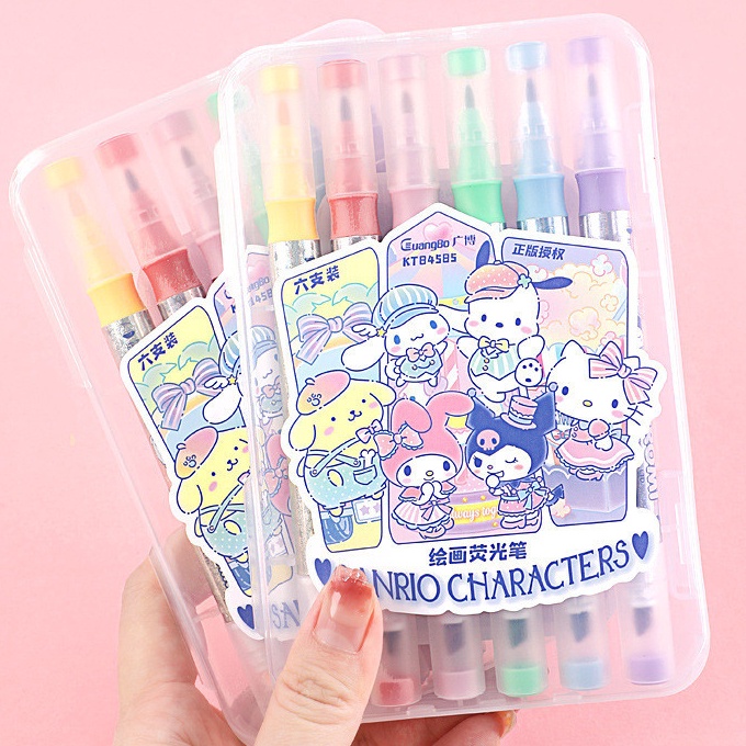 

KP8 6pcs Stabilo 2 kepala hhlhter license Stabilo pastel color cute penanda pewarna
