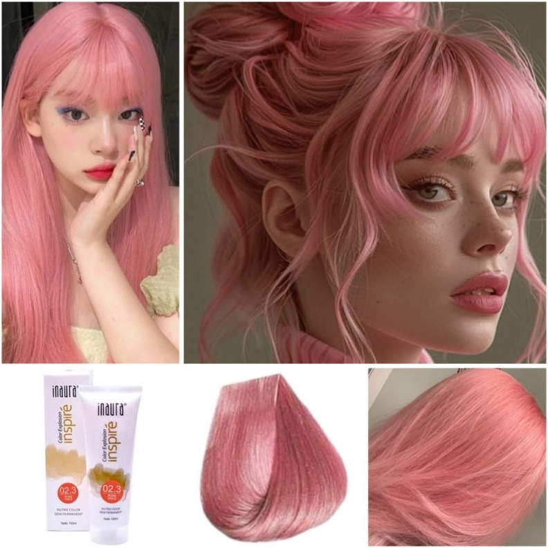 Hadiah Gratis  Rp5 Inaura Color Explosion Inspire 23 Rose Gold Cat Rambut Warna Pastel Pink Muda Gol