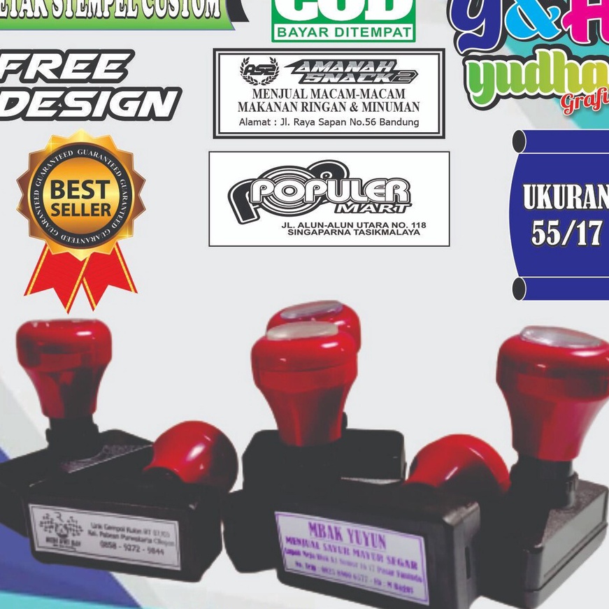 

Tawaran Stempel Costum Flash Otomatis Gratis Desain Gratis Logo Bebas Nama Sendiri YH YudhaGrafika