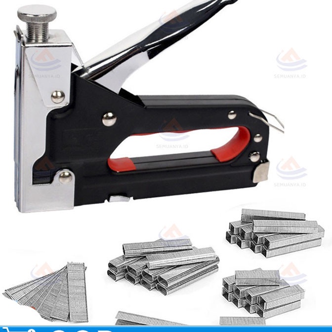 

HJ6 Gratis 6 Paku 3 In 1 Stapler Gun 3 In 1 Kuku Staples Tembak Gun Tacker Powerfull Stapler Furnitur DIY Pelapis Stapler Dekorasi Rumah Alat Pertukangan Multifungsi Stapler