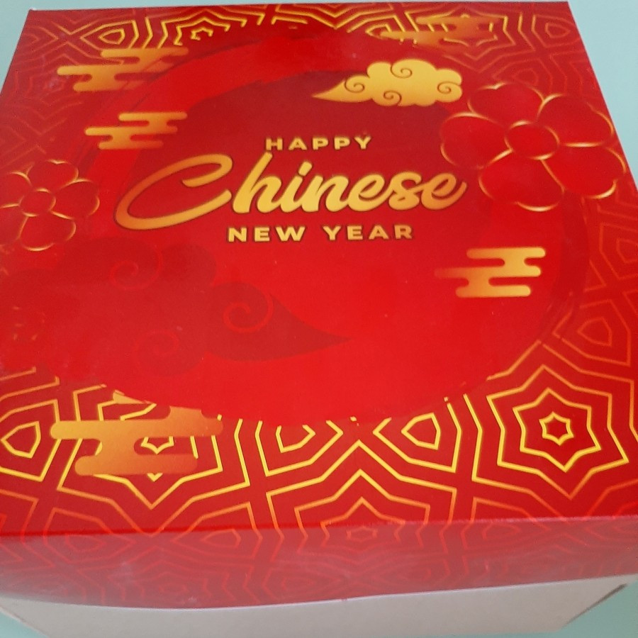 

10 Pcs Dus Motif Red Imlek Packaging Kue Bolu CNY Ukuran 25 x 25 x 10 Cm