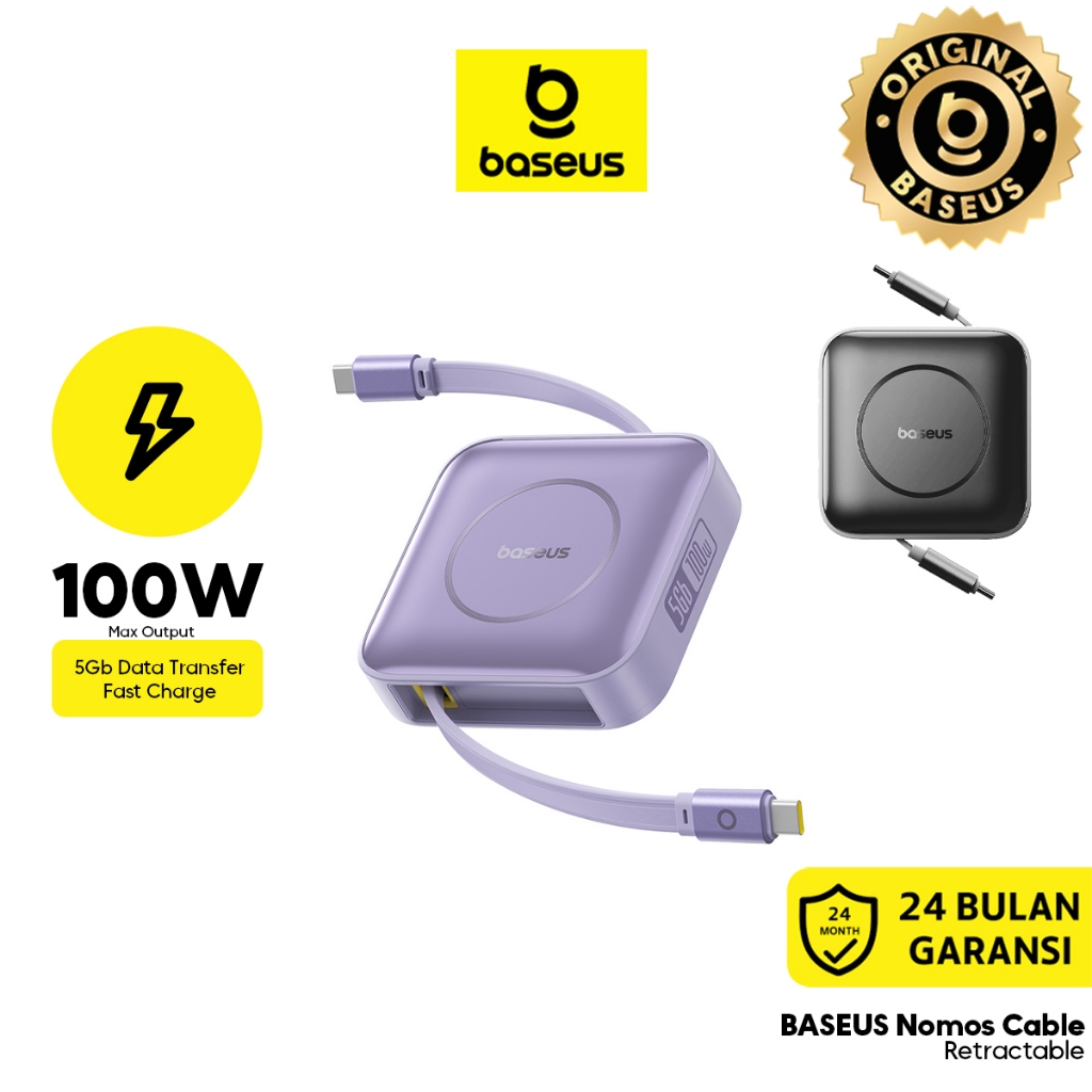 Baseus Kabel Data Nomos 100W 5Gbps Type-C to Type-C  Retractable Charging Cable