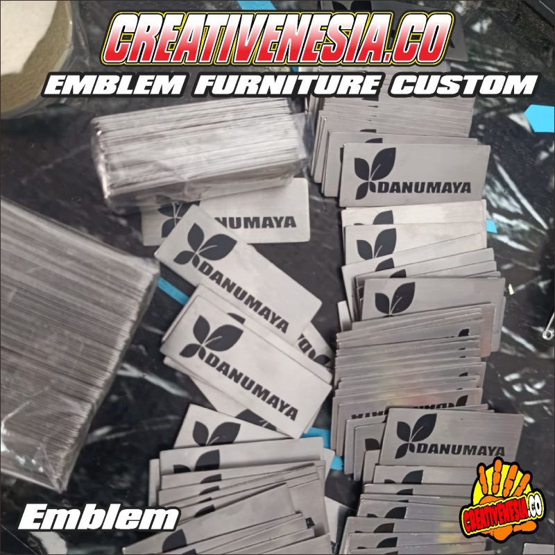 

LABEL FURNITURE MEUBEL LABEL PLAT KUNINGAN STAINLESS CUSTOM CAT ANTI LUNTUR TINGGAL PASANG TERMURAH