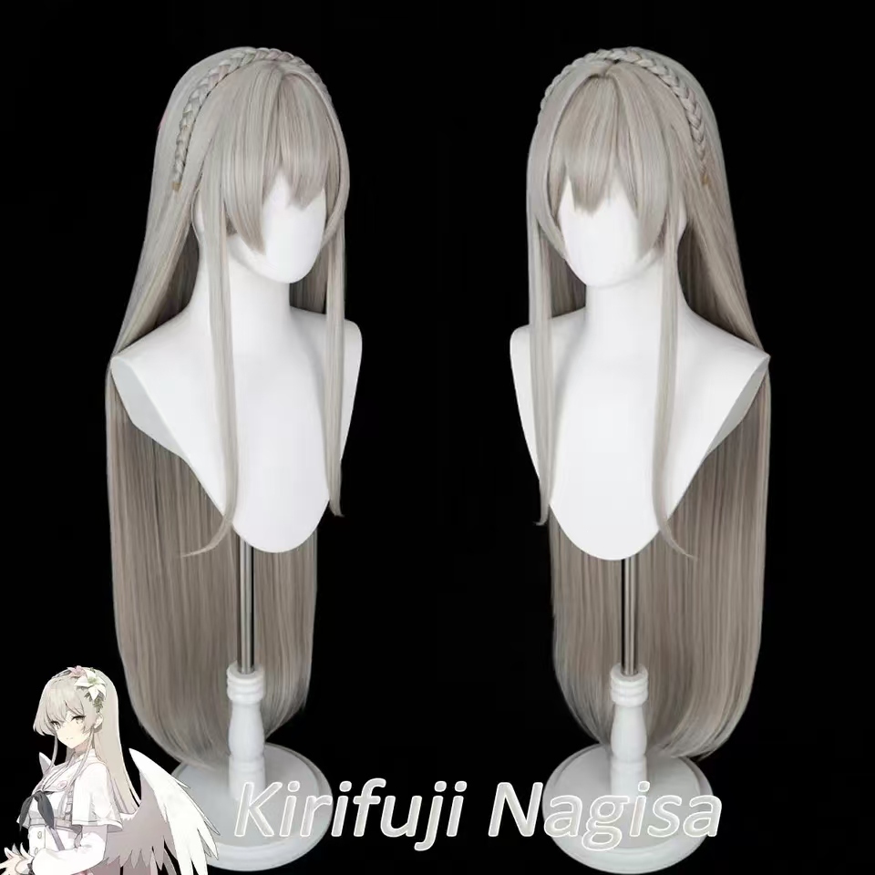 Kirifuji Nagisa Linen Cosplay Wig Blue Archive Heat Resistant Synthetic Hair Kirihuji Nagisa Cosplay