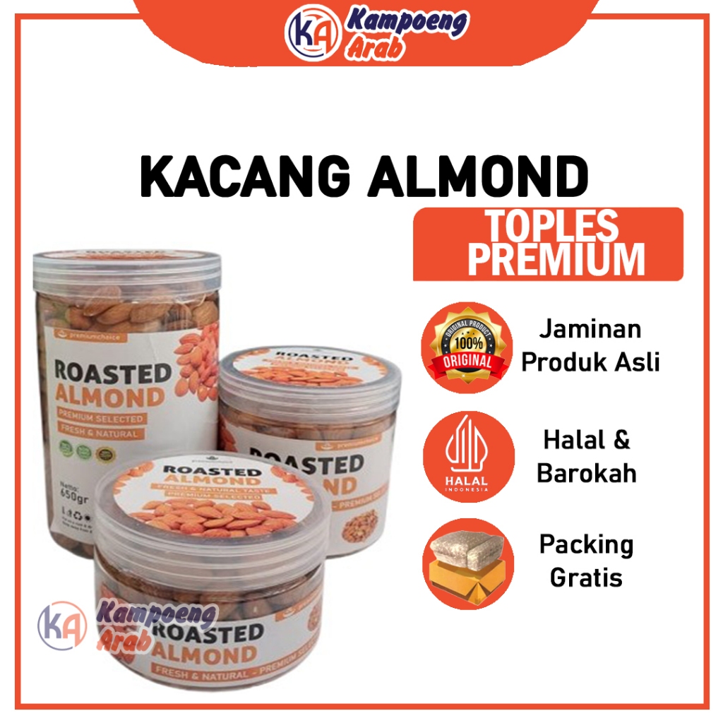 

Kacang Almond Panggang Toples Premium Roasted Almond Almond Kupas Matang Organik Natural Kaya Nutrisi