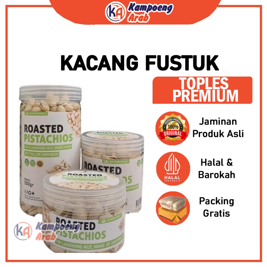 

Kacang Fustuk Pistachio Toples Premium Roasted Panggang Renyah Original Untuk Cemilan Hampers Oleholeh Haji