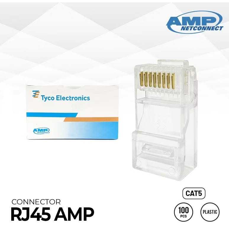 Connector RJ45 AMP Box Tyco Electronics isi 100pcs harga 100 biji