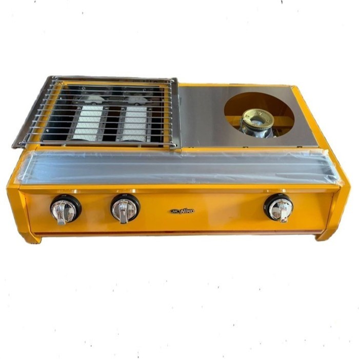Kompor Gas Grill 2in1 NIKO GRS21 / kompor gas + panggang 2 tungku / kompor 2 in 1 kompor bakaran