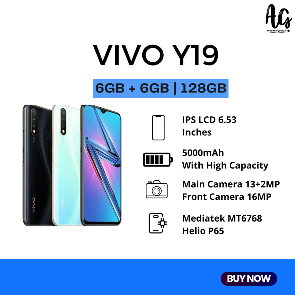 VIVO Y19 Smartphone Handphone RAM 6GB+6GB | 128GB 6.53 inch baterai 5000mah