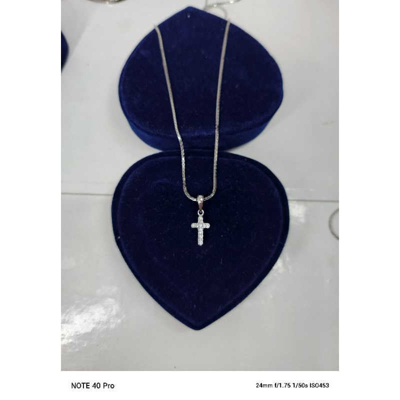 kalung italy santa liontin salib permata