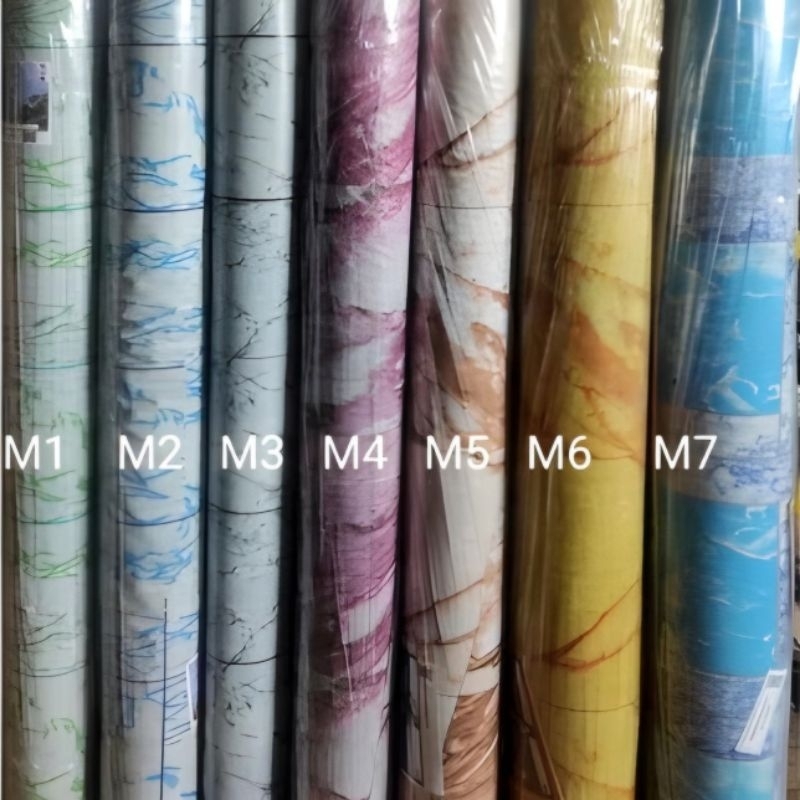 Karpet Lantai Plastik Meteran Motif Keramik Marmer Granit Karpet Vinyl Alas Taplak Meja Waterproof