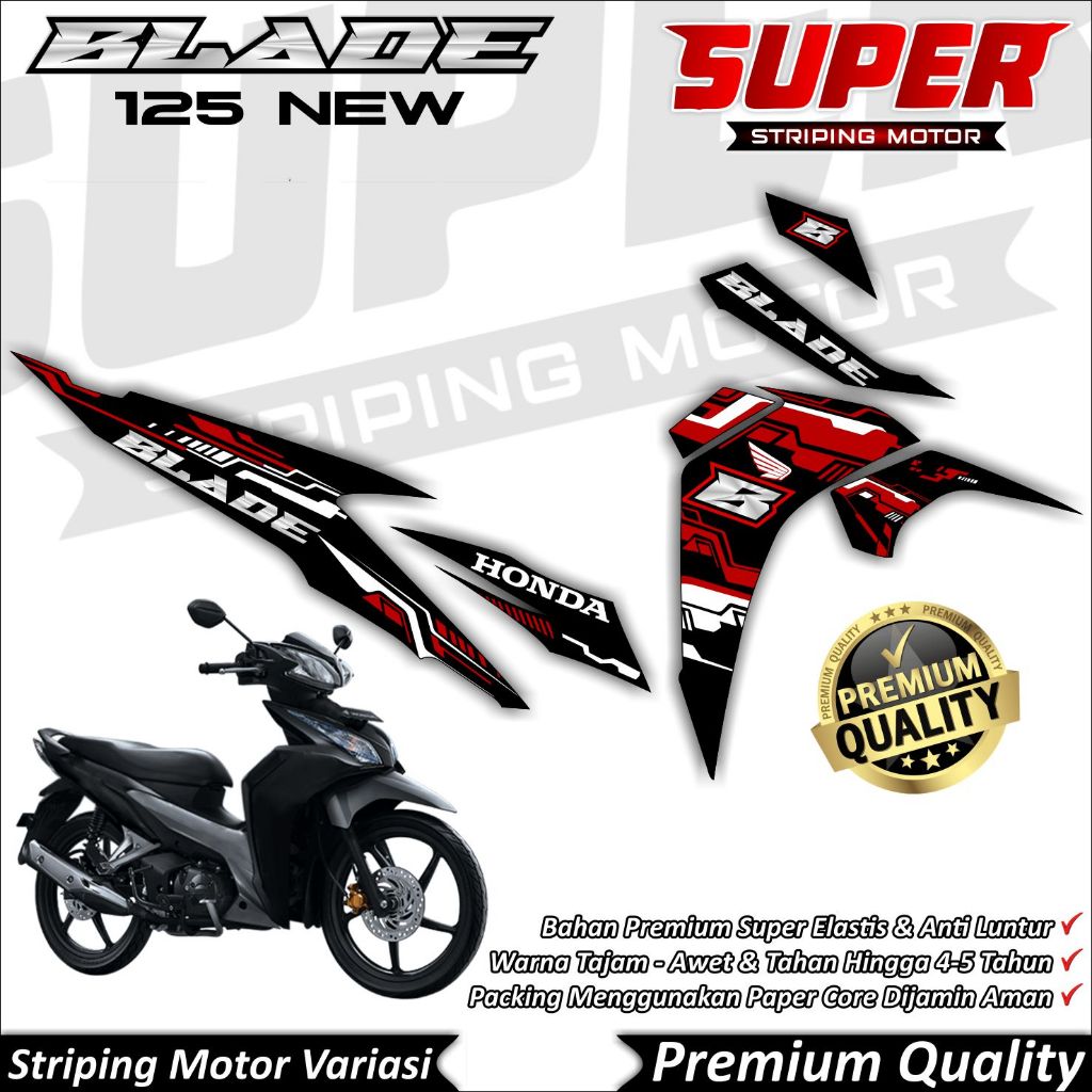 Stiker Blade 125 New Anti Luntur keren Striping Blade New Striping Honda Blade 110 125 New Hitech