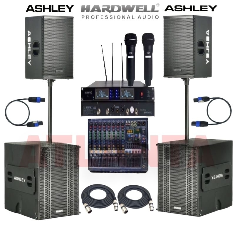 Paket Sound System Karaoke Ashley Xman 12 P + Subwoofer ZOOM 1184 DSP Original