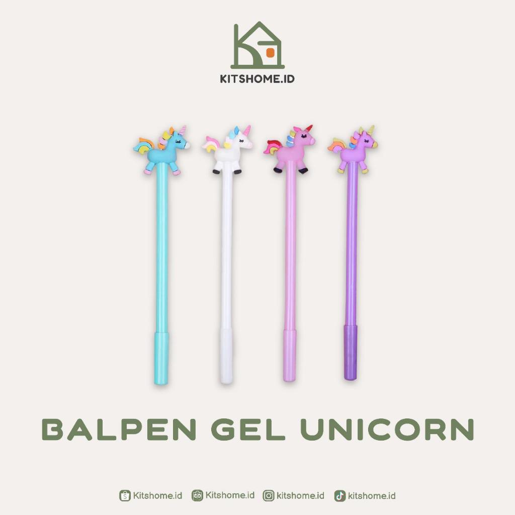 

Bolpen boneka unicorn pena unicorn tinta gel hitam pen murah lucu pulpen anak murah karakter unicorn