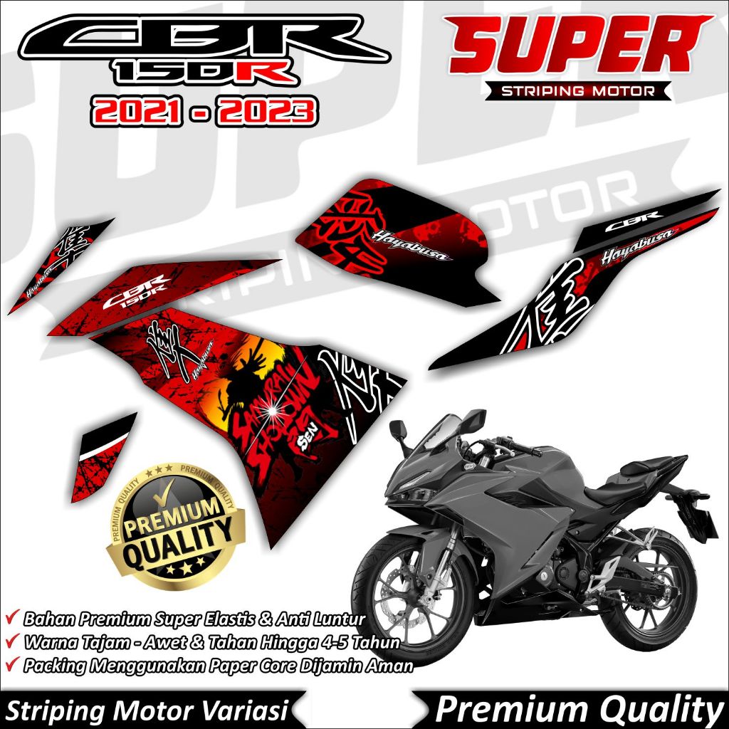 Stiker CBR 150r 2021 Anti Luntur keren Striping CBR 150r 2021 Striping Honda CBR 150r 2021 Hayabusa