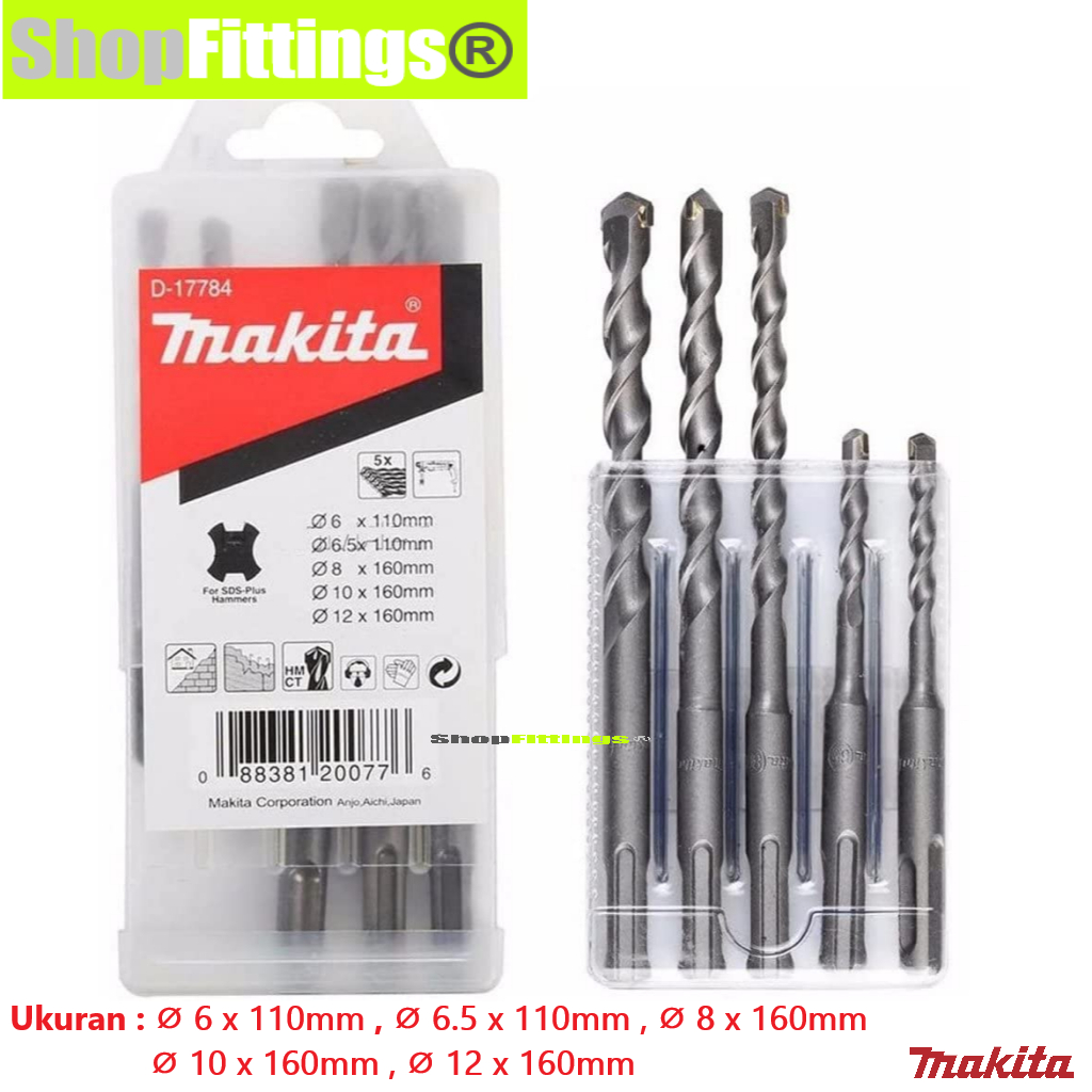 Bosch Mata Bor Tembok Beton SDS Plus Hammer Drill Bit Set 5Pcs