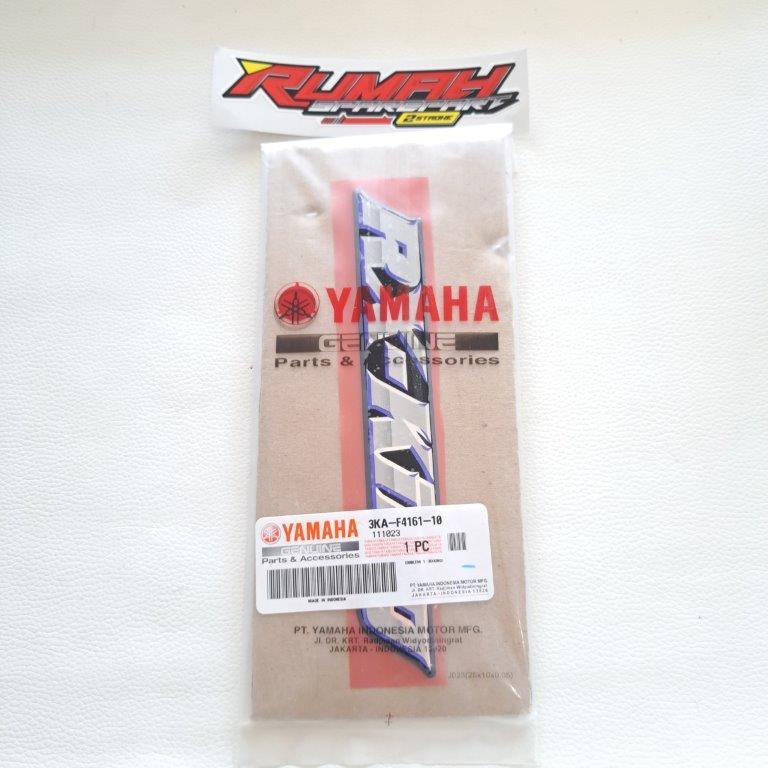 EMBLEM TANGKI DOP AKI RX KING SILVER LIS BIRU 2002 2003 ORIGINAL