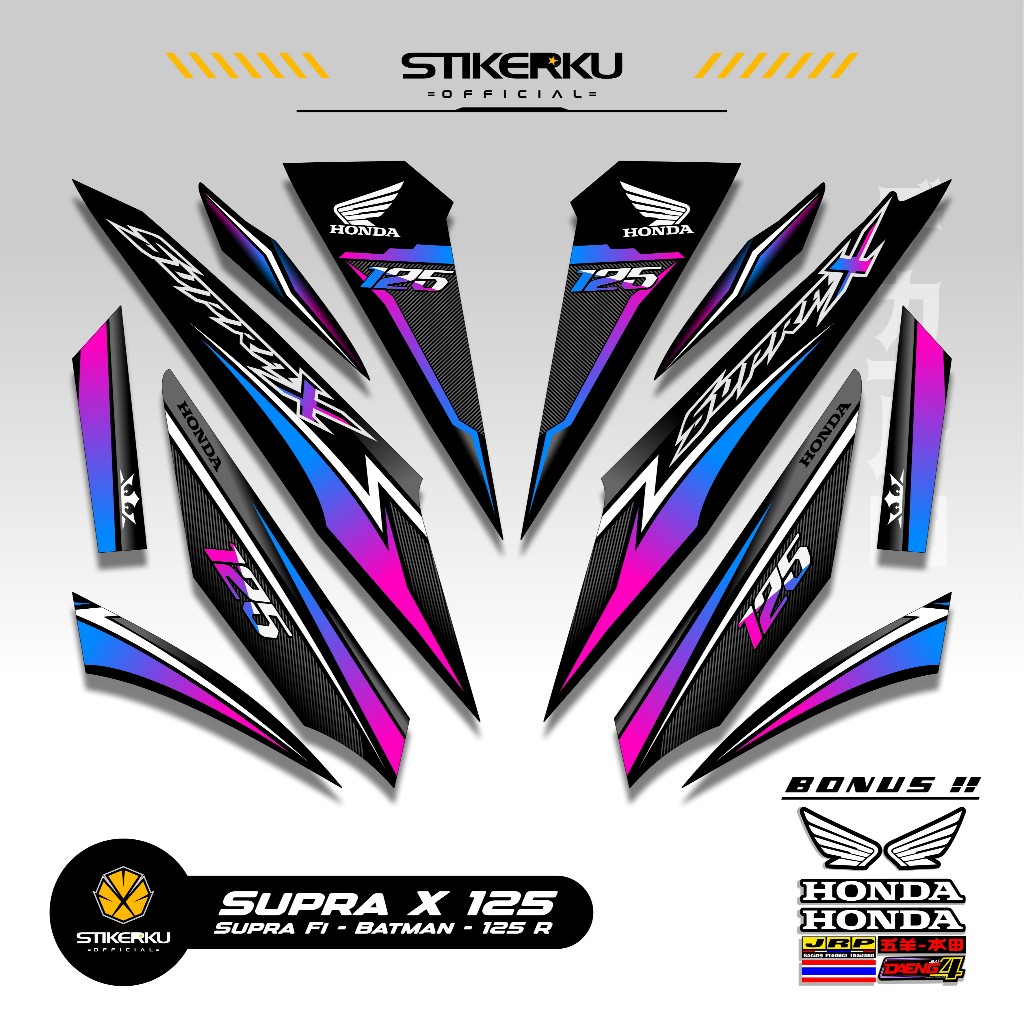 STRIPING SUPRA X 125 MOTIF X98 STIKER SUPRA BATMAN 125 2008 2013 STICKER WAVE 125 STIKERKU DECAL